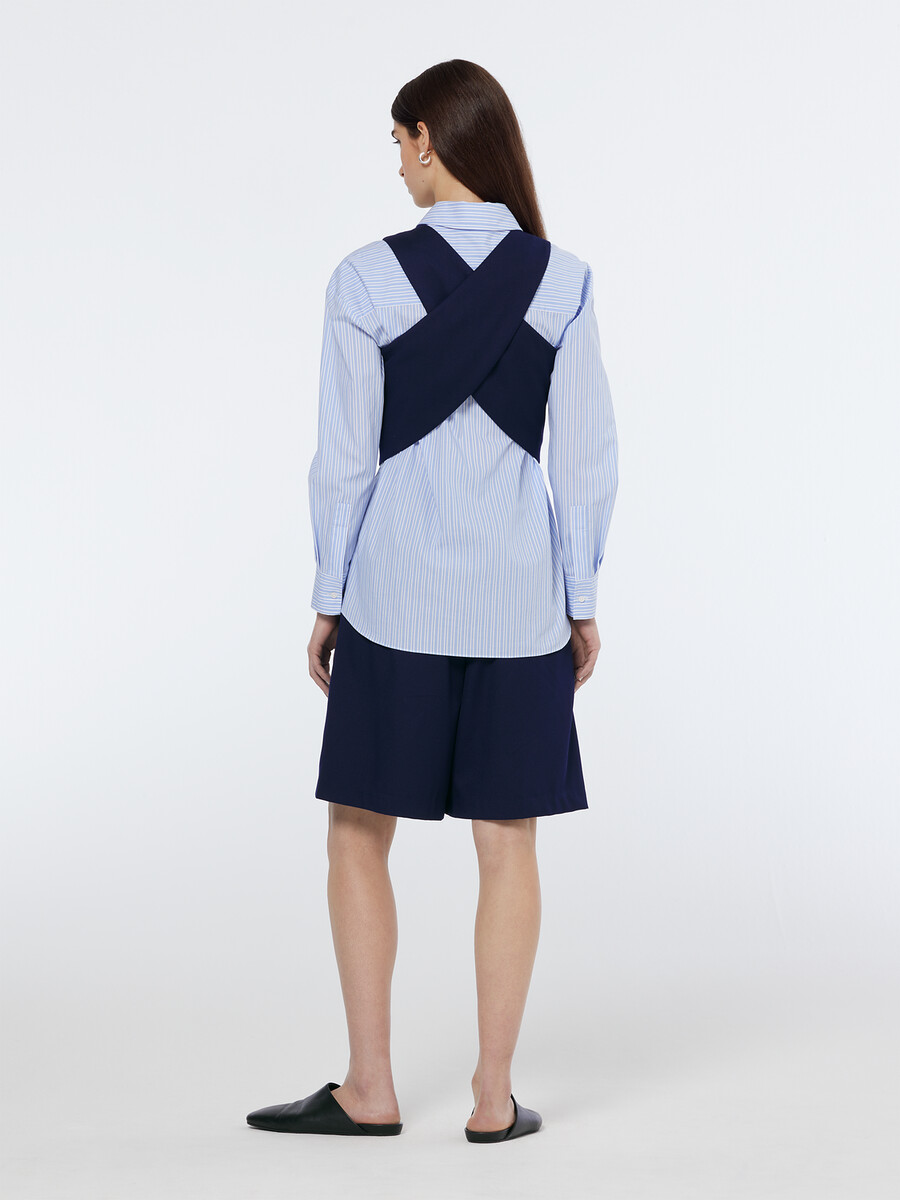 weste aus gabardine-twill mit gekreuztem rückenausschnitt