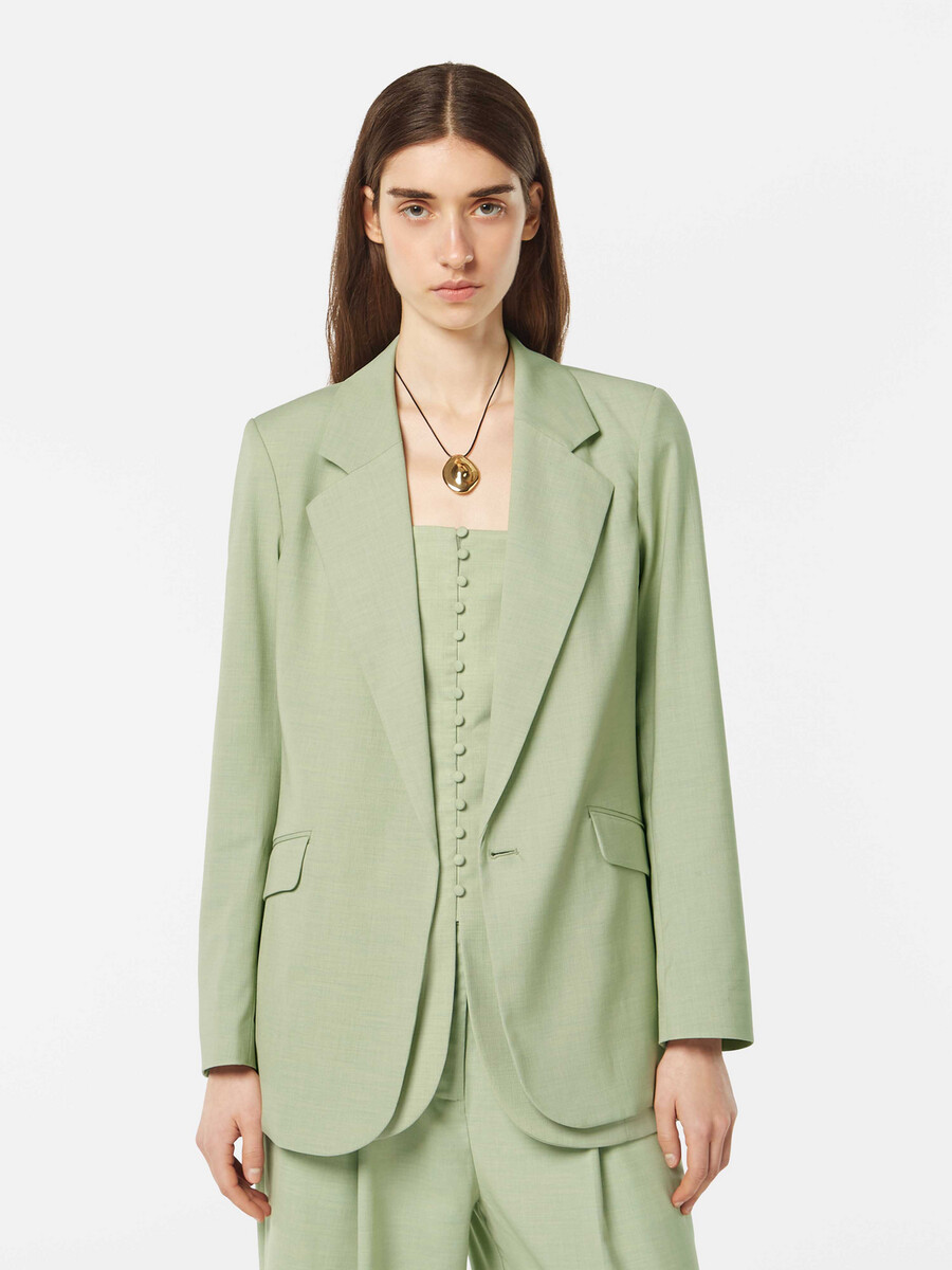 drapierter blazer mit gürtel