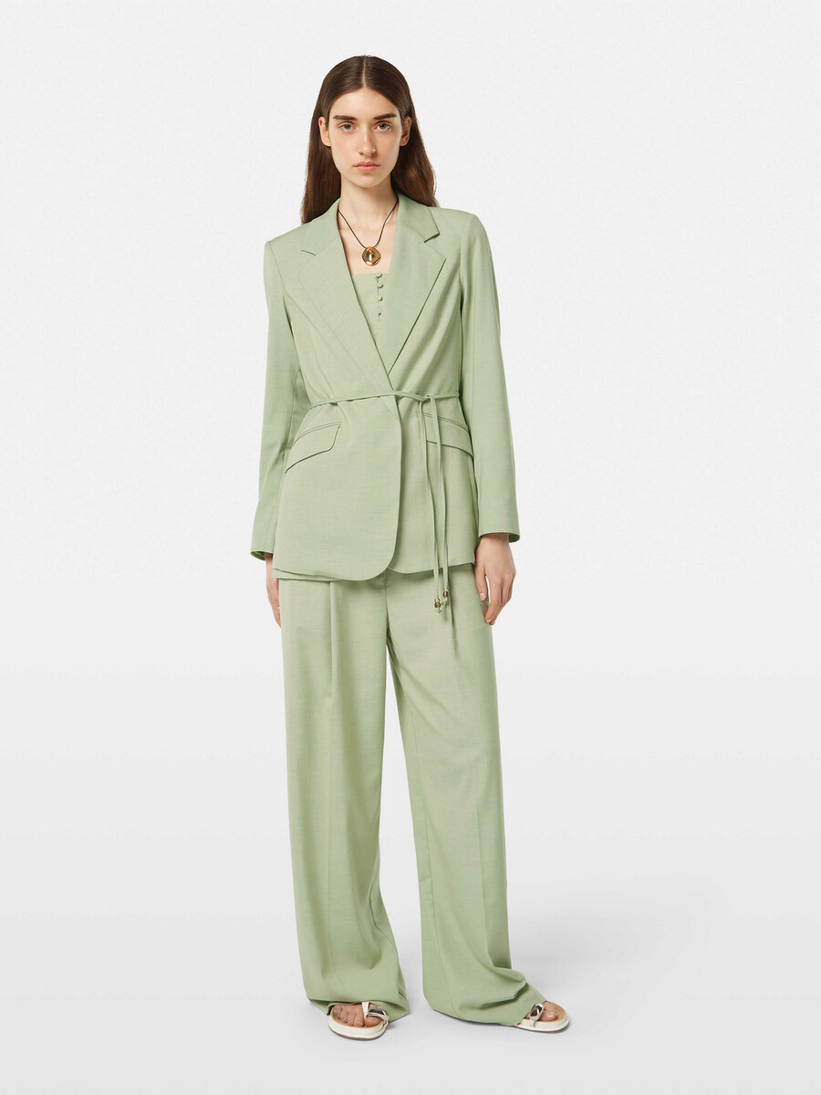 drapierter blazer mit gürtel