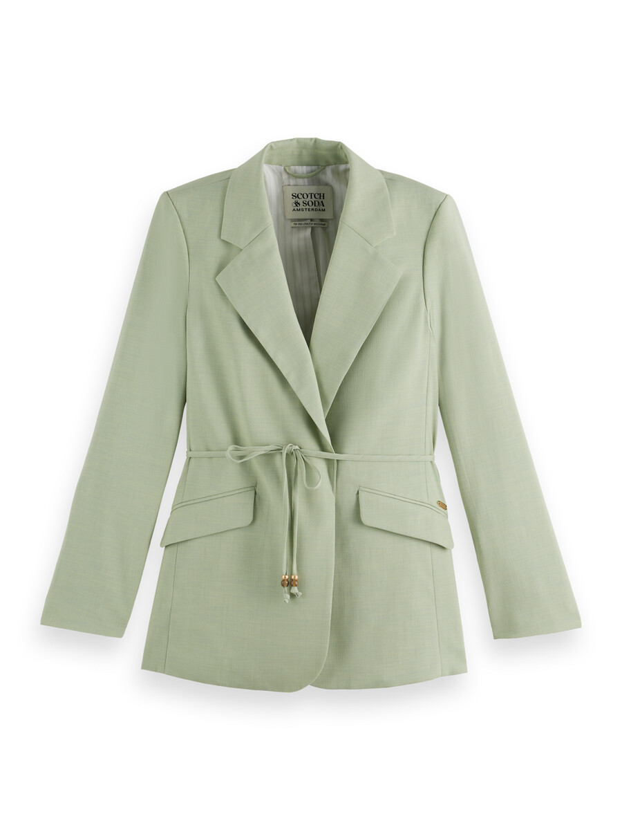 drapierter blazer mit gürtel
