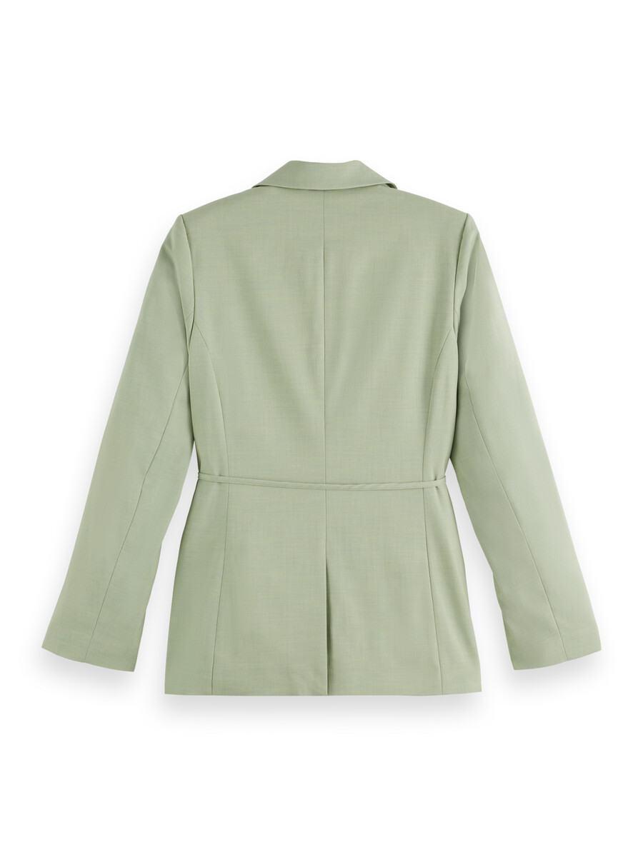 drapierter blazer mit gürtel