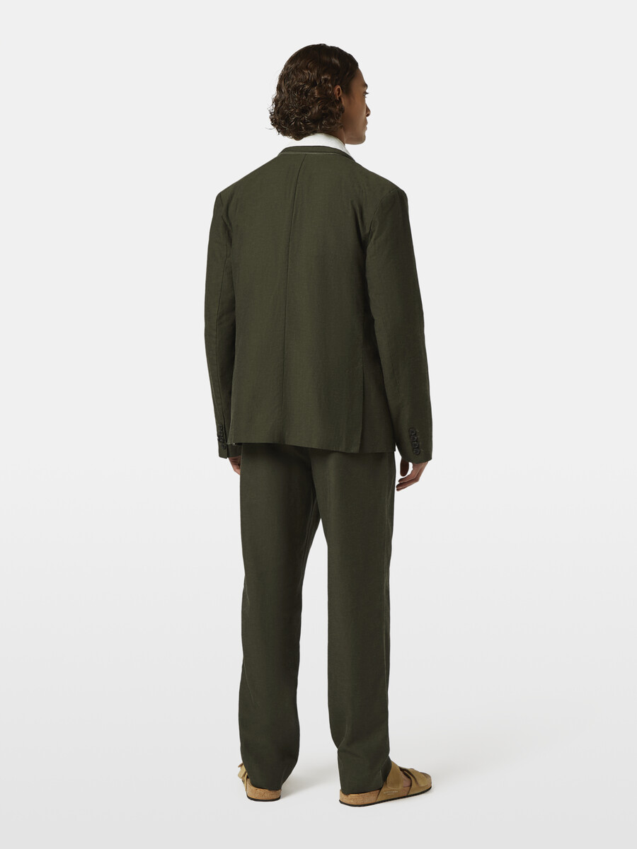zweireihiger blazer aus leinenmischung