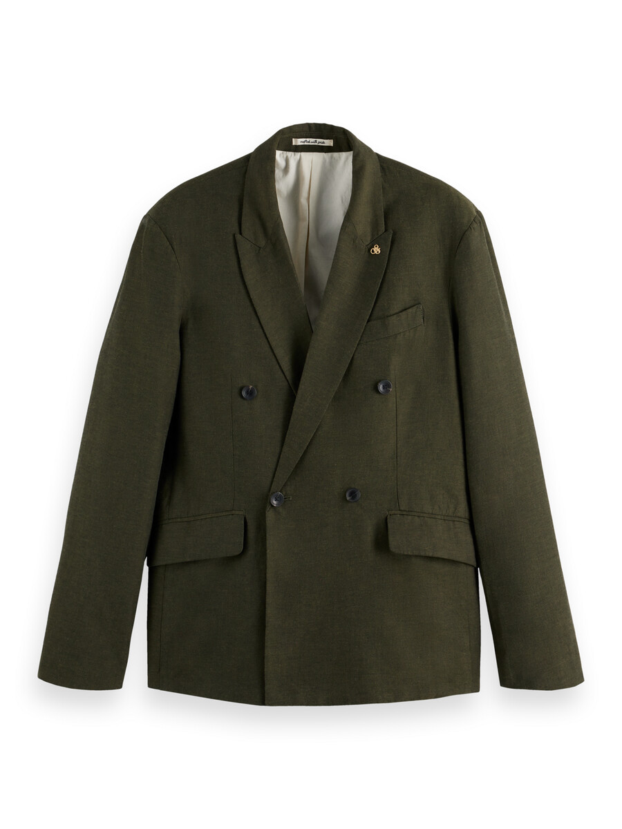 zweireihiger blazer aus leinenmischung