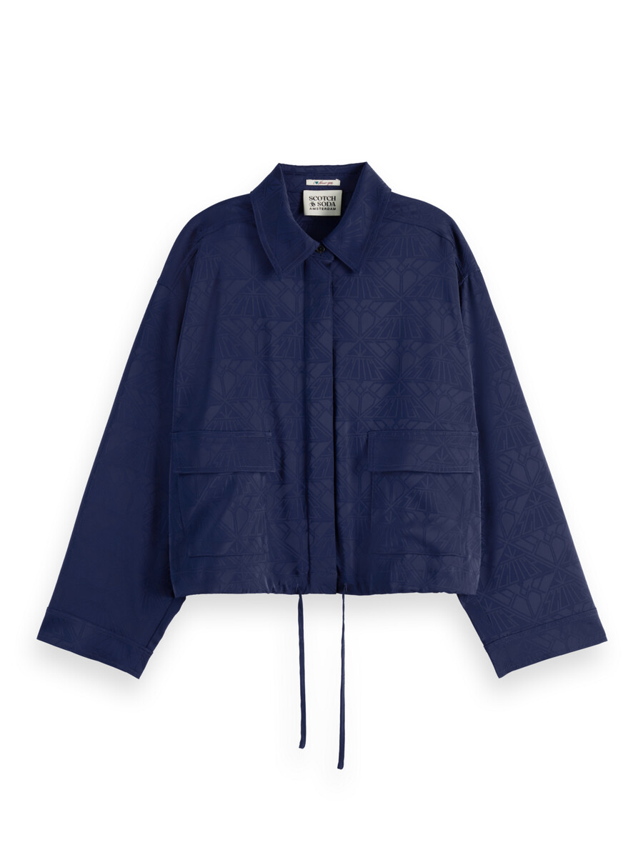 utility-hemd aus satin-jacquard