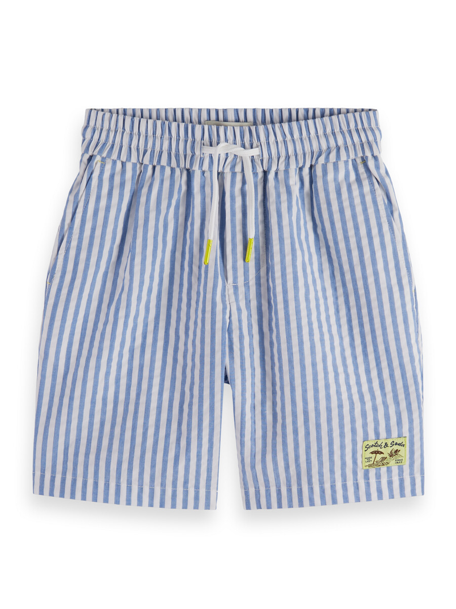 jungen-shorts aus seersucker mit streifen