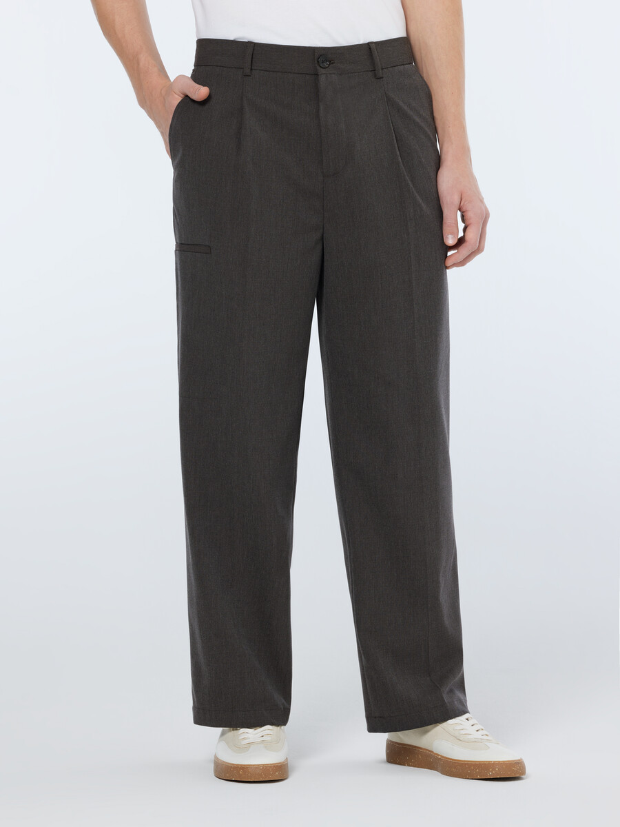 chino mit taschendetails weite passform melange-chino