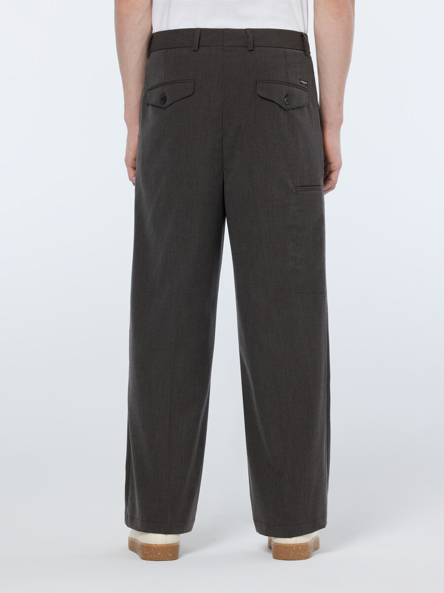 chino mit taschendetails weite passform melange-chino