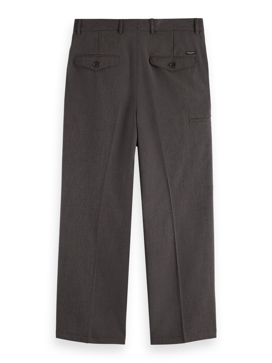 chino mit taschendetails weite passform melange-chino