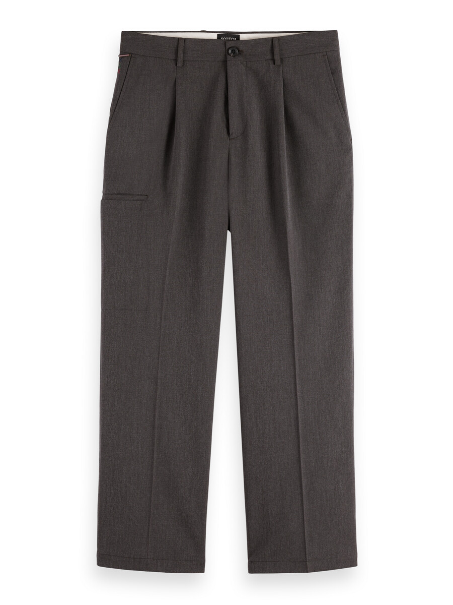 chino mit taschendetails weite passform melange-chino
