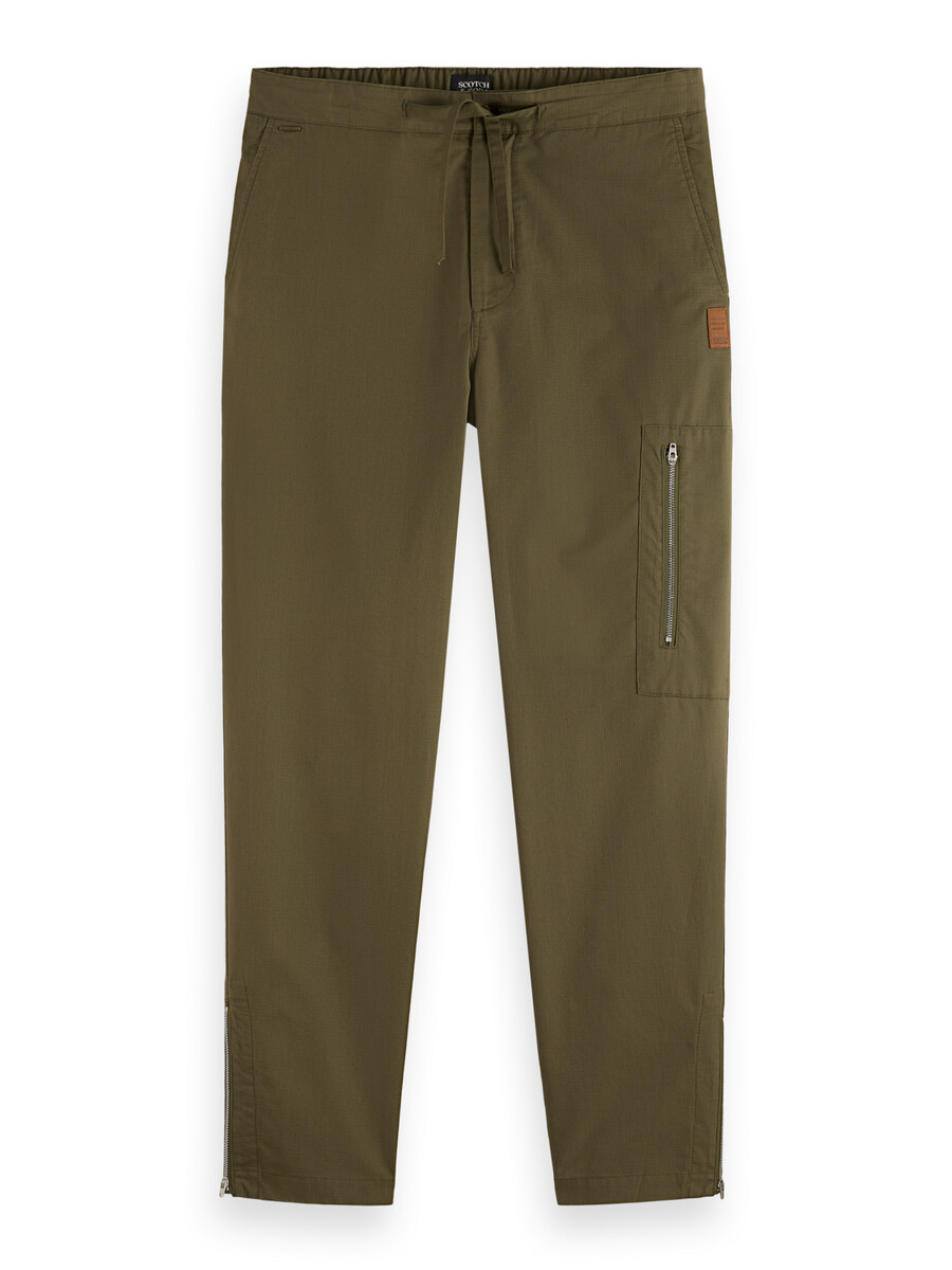 gerade geschnittene cargohose aus baumwoll-ripstop-gewebe
