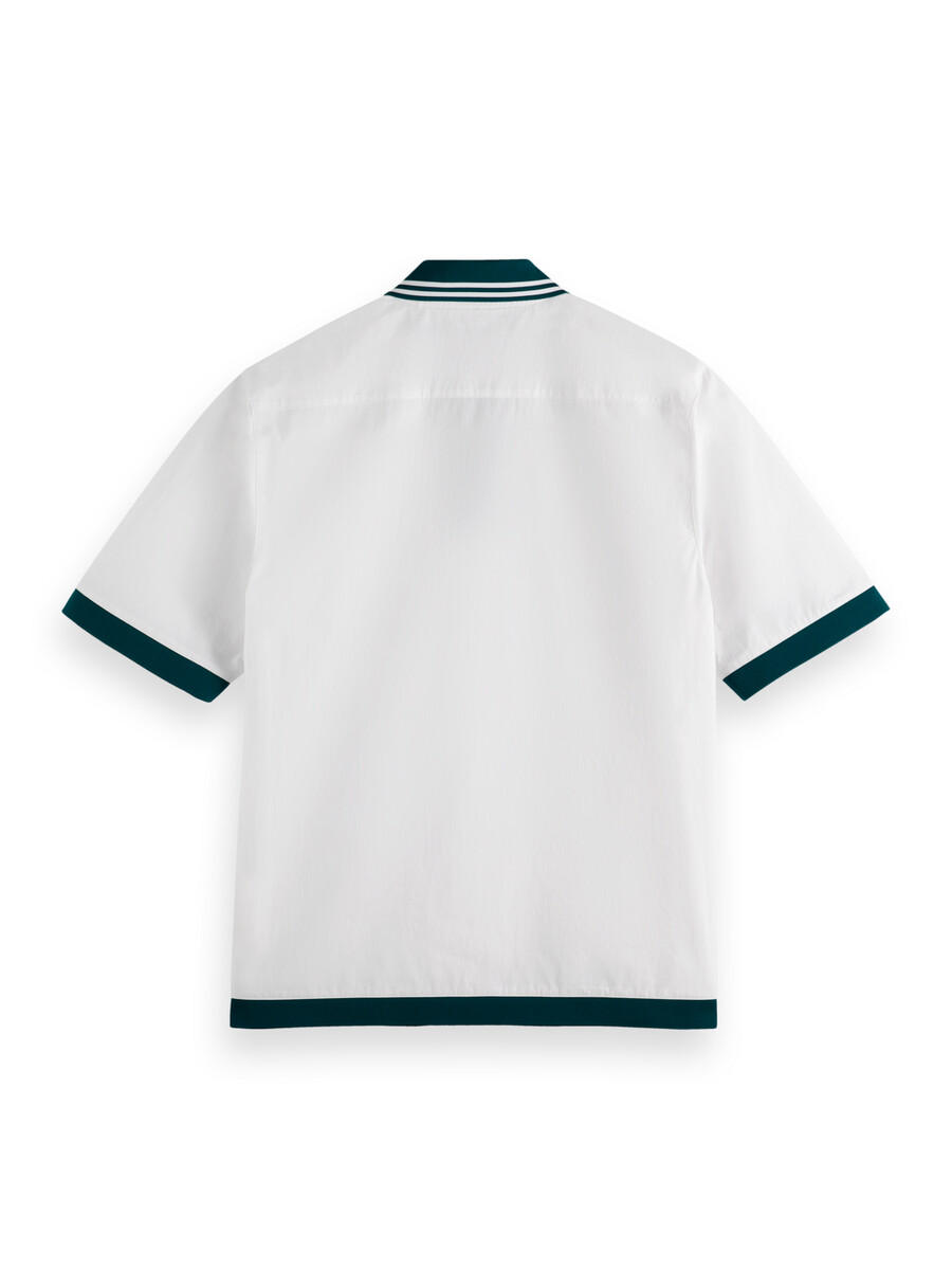 poloshirt aus popeline mit kontrastierender passform und lockerer passform