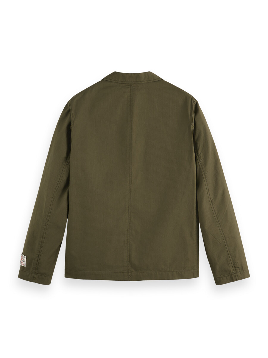 lässiger unkonstruierter militärblazer aus baumwoll-ripstop mit lockerer passform