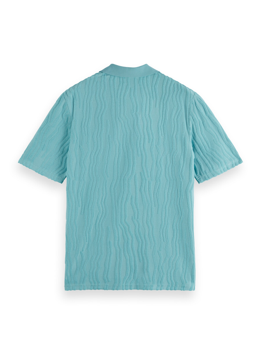 polohemd aus jacquard-baumwollfrottee mit lockerer passform