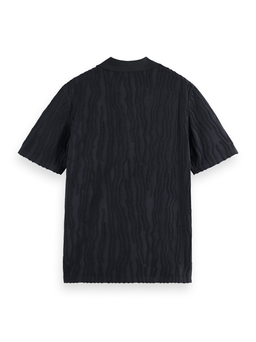 polohemd aus jacquard-baumwollfrottee mit lockerer passform