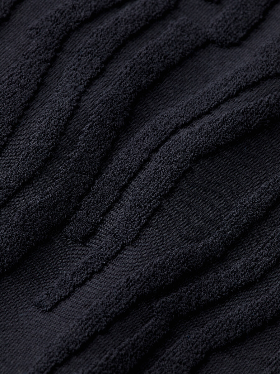 polohemd aus jacquard-baumwollfrottee mit lockerer passform