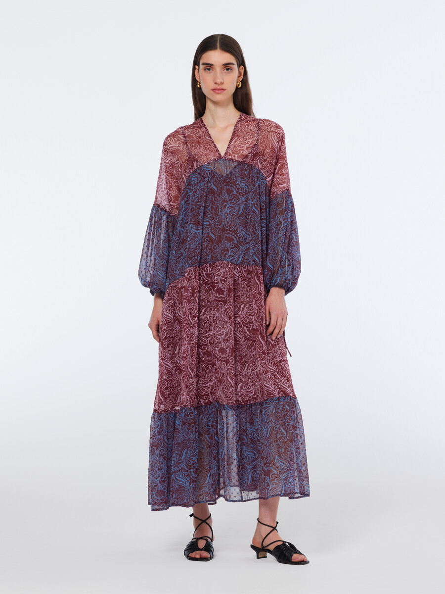 maxikleid mit paisley-print und fil-coupé-muster