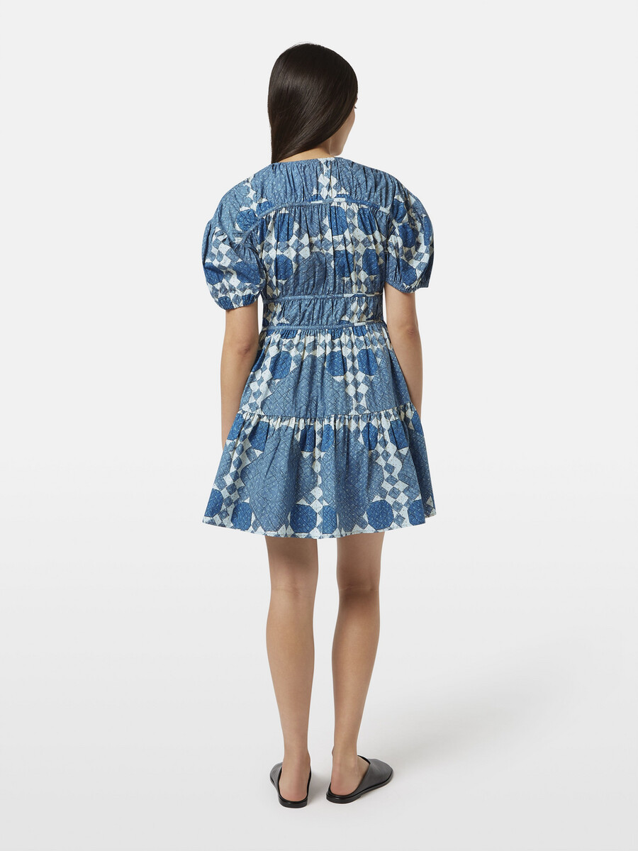 gestepptes minikleid mit raffungen