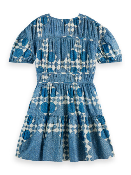 gestepptes minikleid mit raffungen