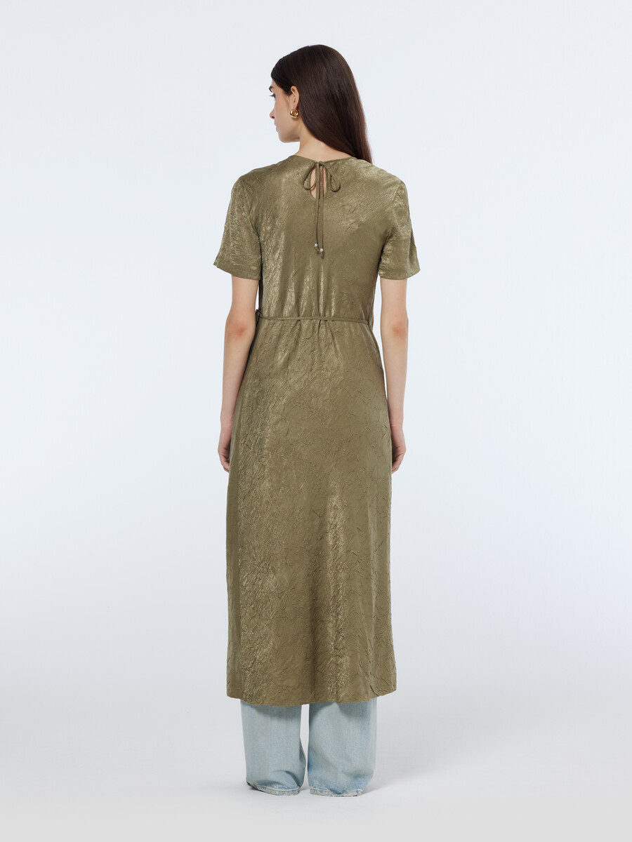 midi-wickelkleid aus crushed-satin