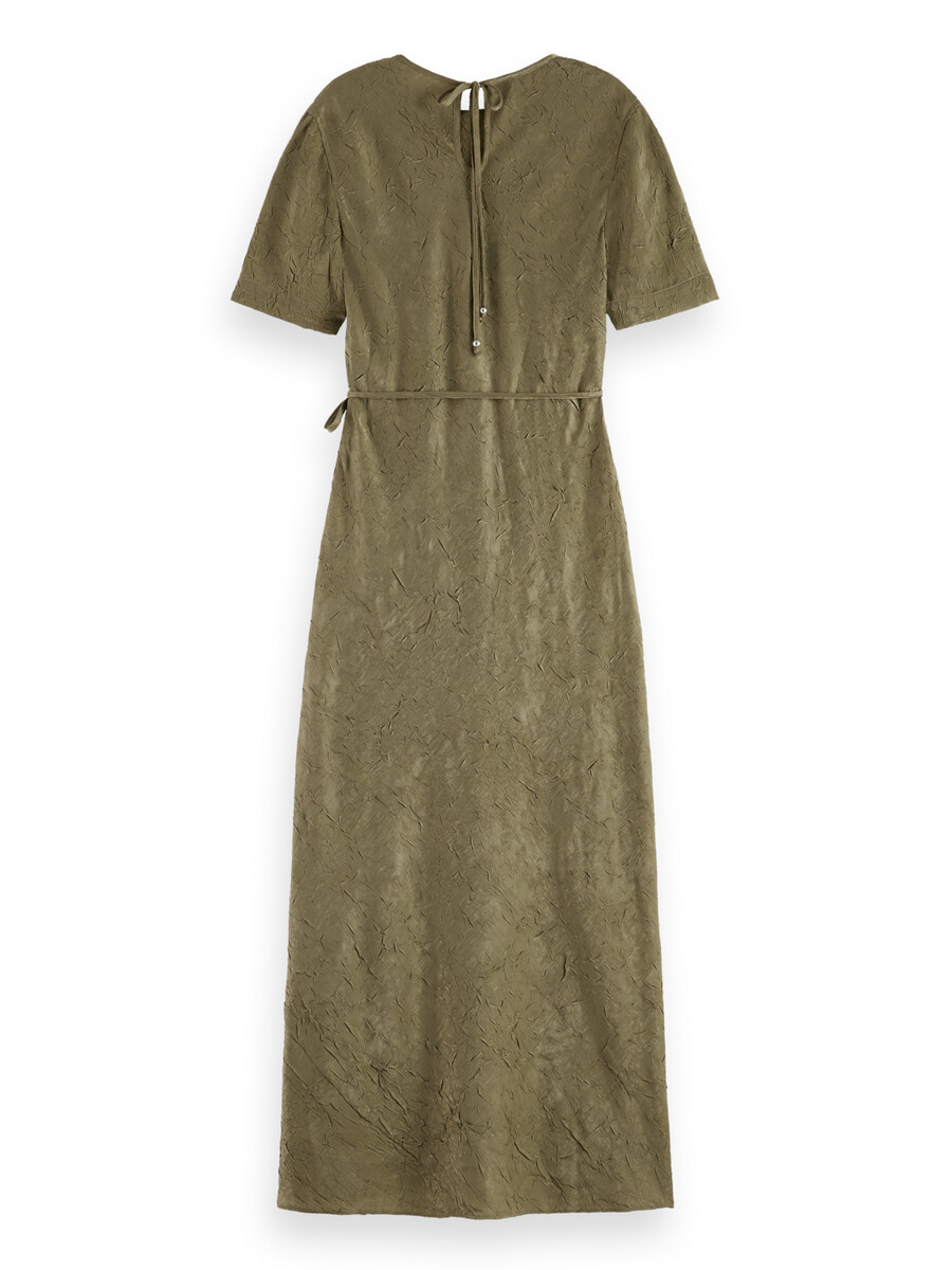 midi-wickelkleid aus crushed-satin