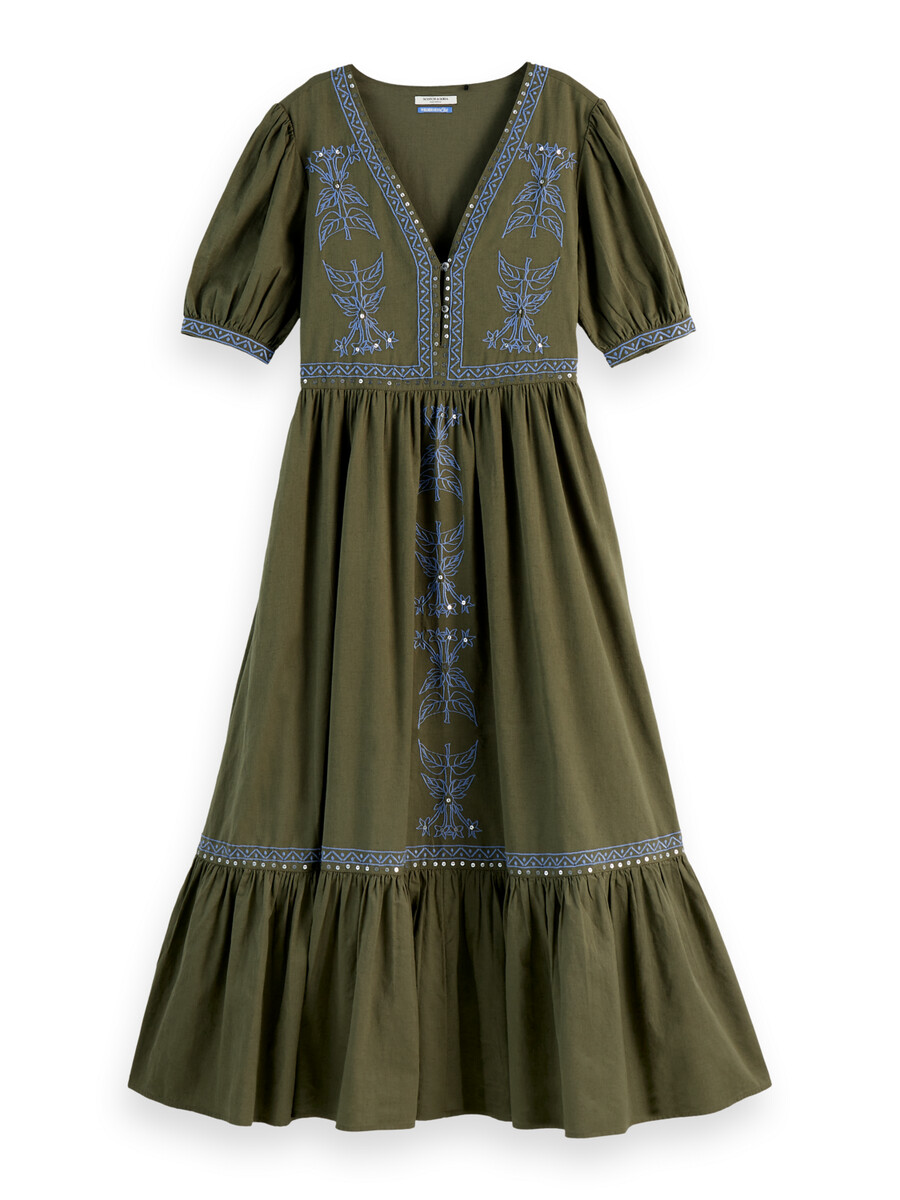 besticktes maxikleid