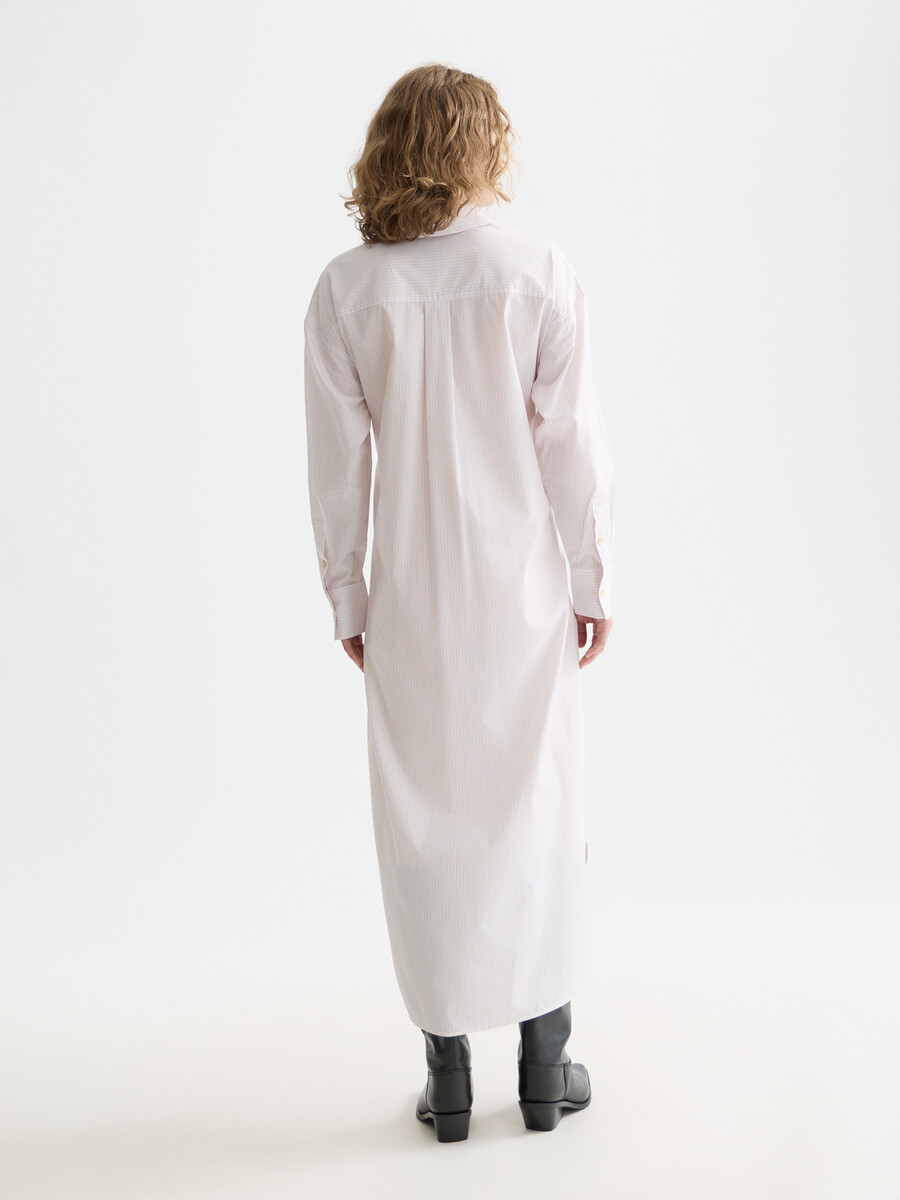hemdblusenkleid mit lockerer passform und krawattenverschluss