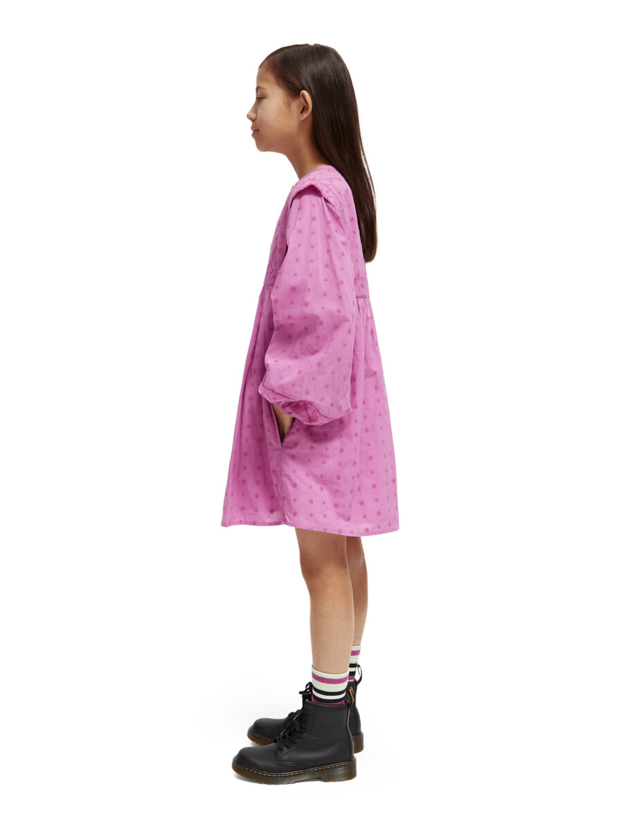 kleid mit broderie-anglaise-einsatz für mädchen