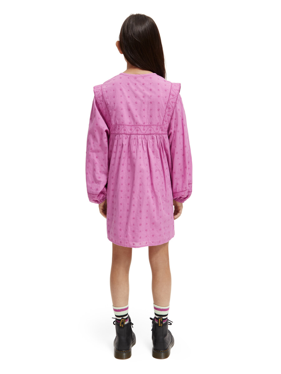 kleid mit broderie-anglaise-einsatz für mädchen