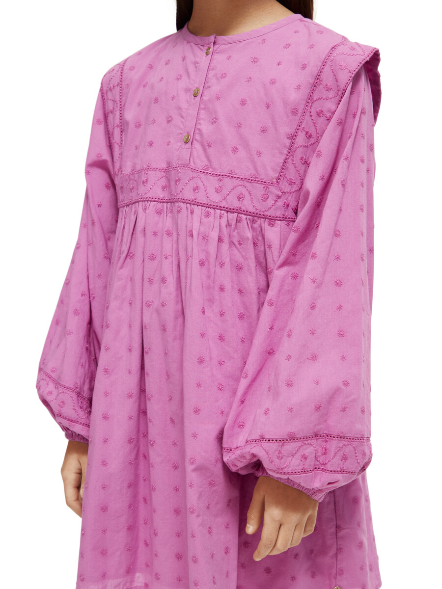 kleid mit broderie-anglaise-einsatz für mädchen