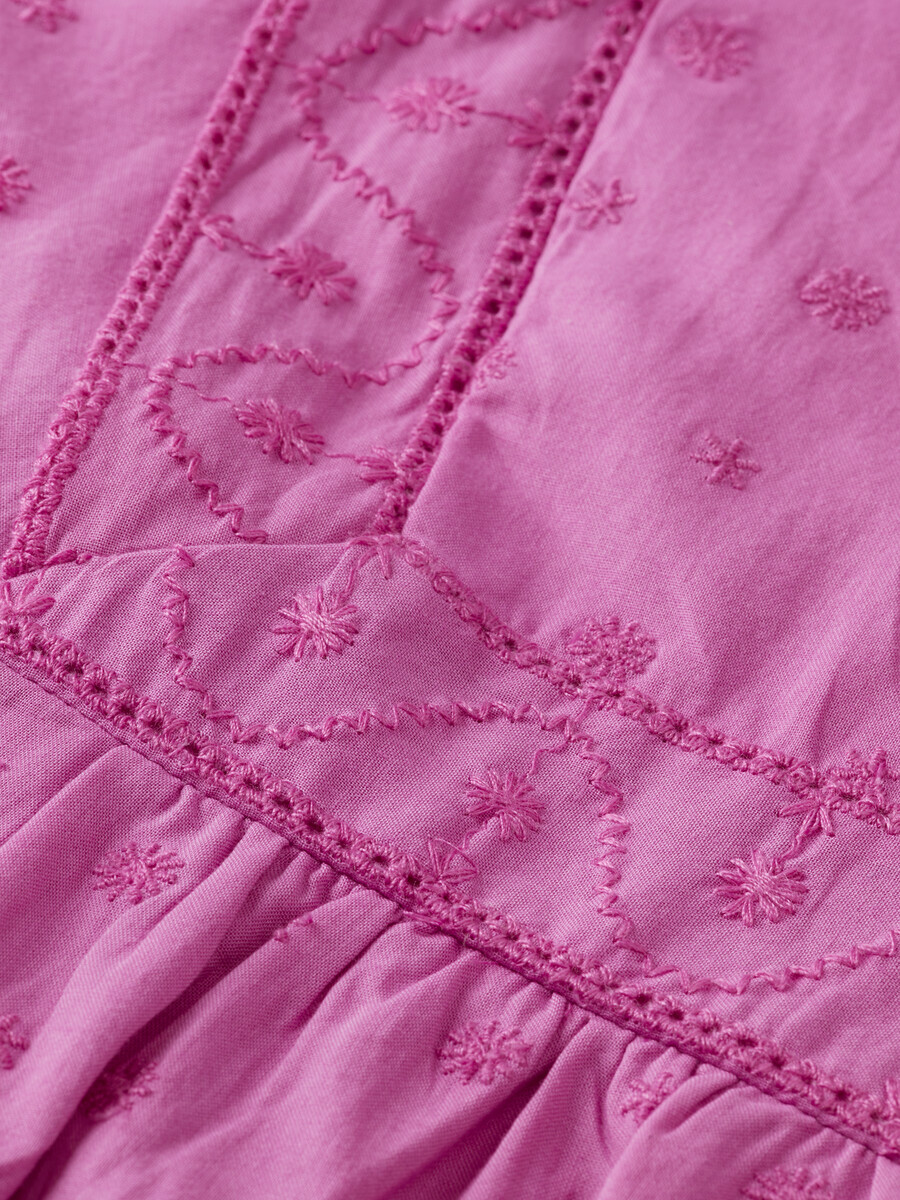 kleid mit broderie-anglaise-einsatz für mädchen