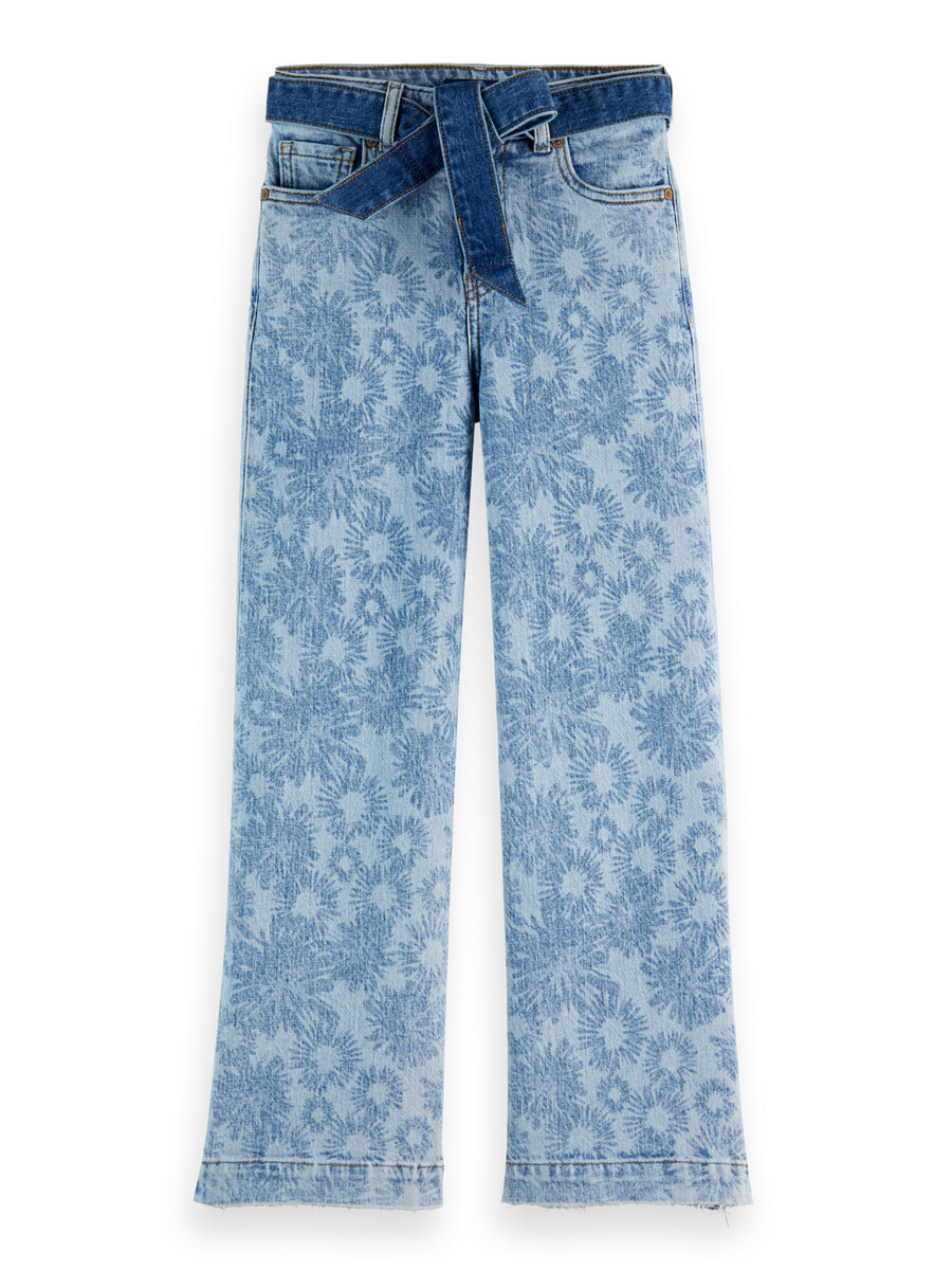 mädchenjeans „the wave mit weitem bein abstraktes blumenmuster