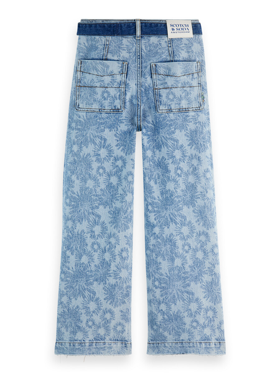 mädchenjeans „the wave mit weitem bein abstraktes blumenmuster