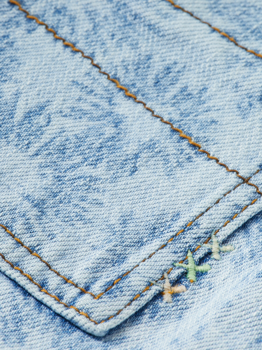 mädchenjeans „the wave mit weitem bein abstraktes blumenmuster