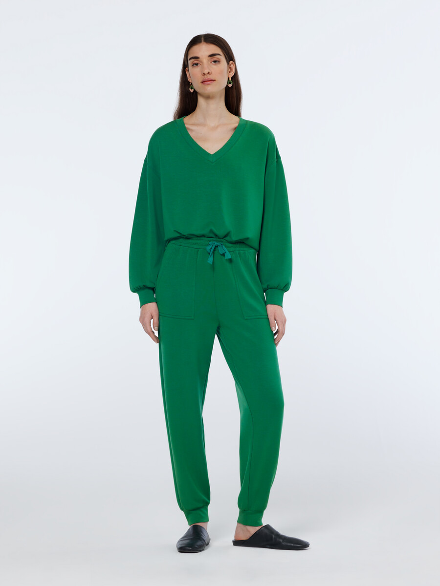 modal-sweatshirt mit v-ausschnitt