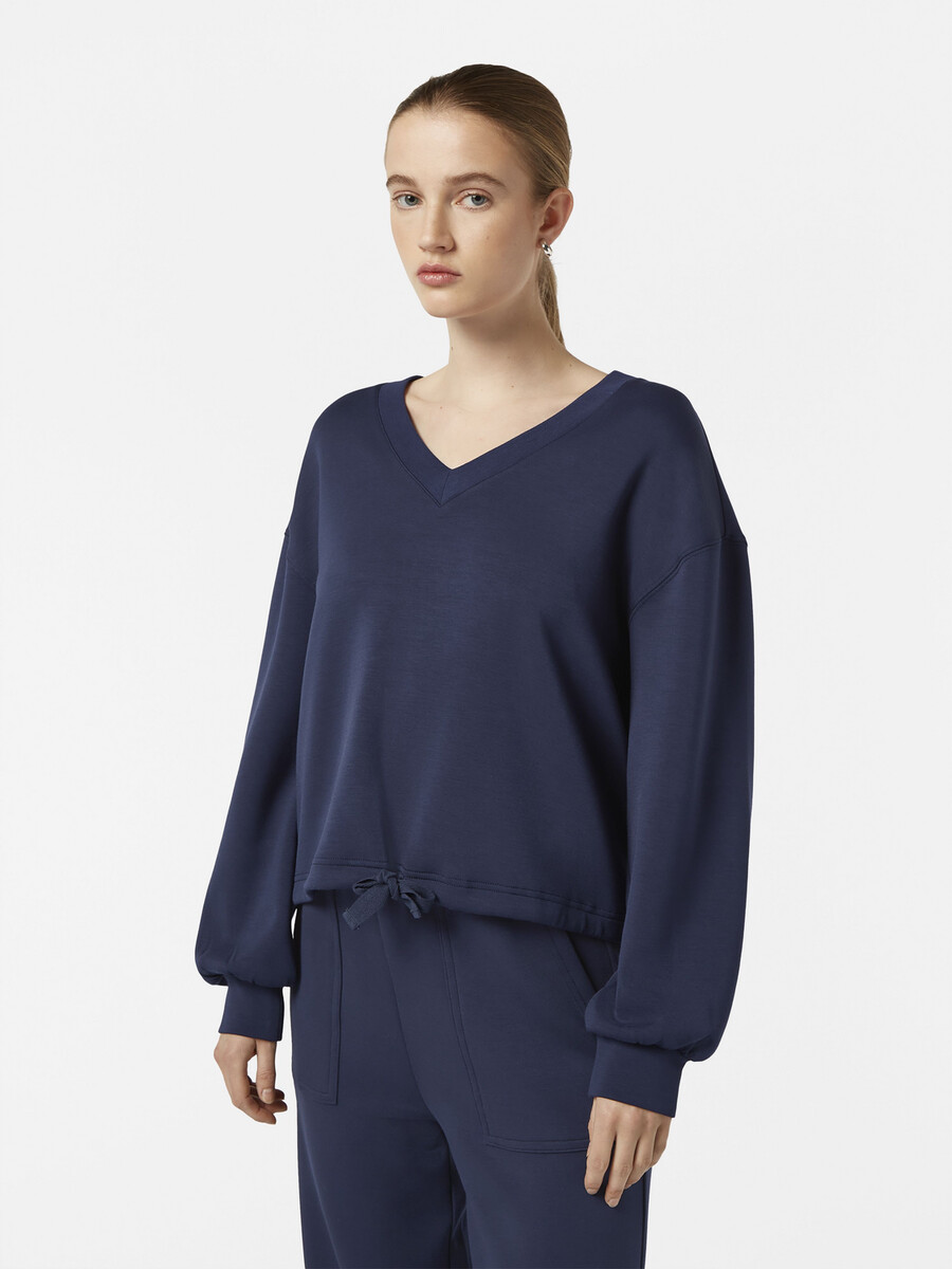 modal-sweatshirt mit v-ausschnitt