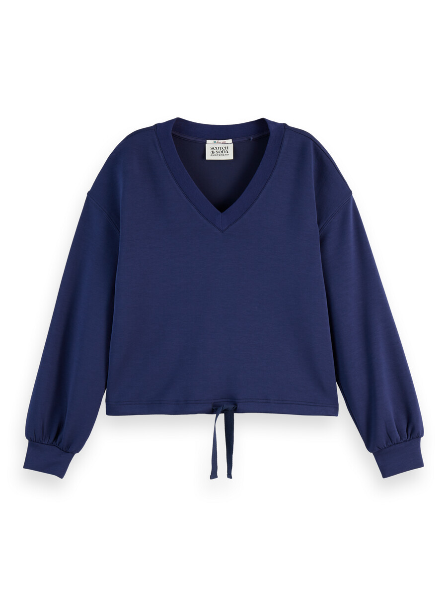 modal-sweatshirt mit v-ausschnitt
