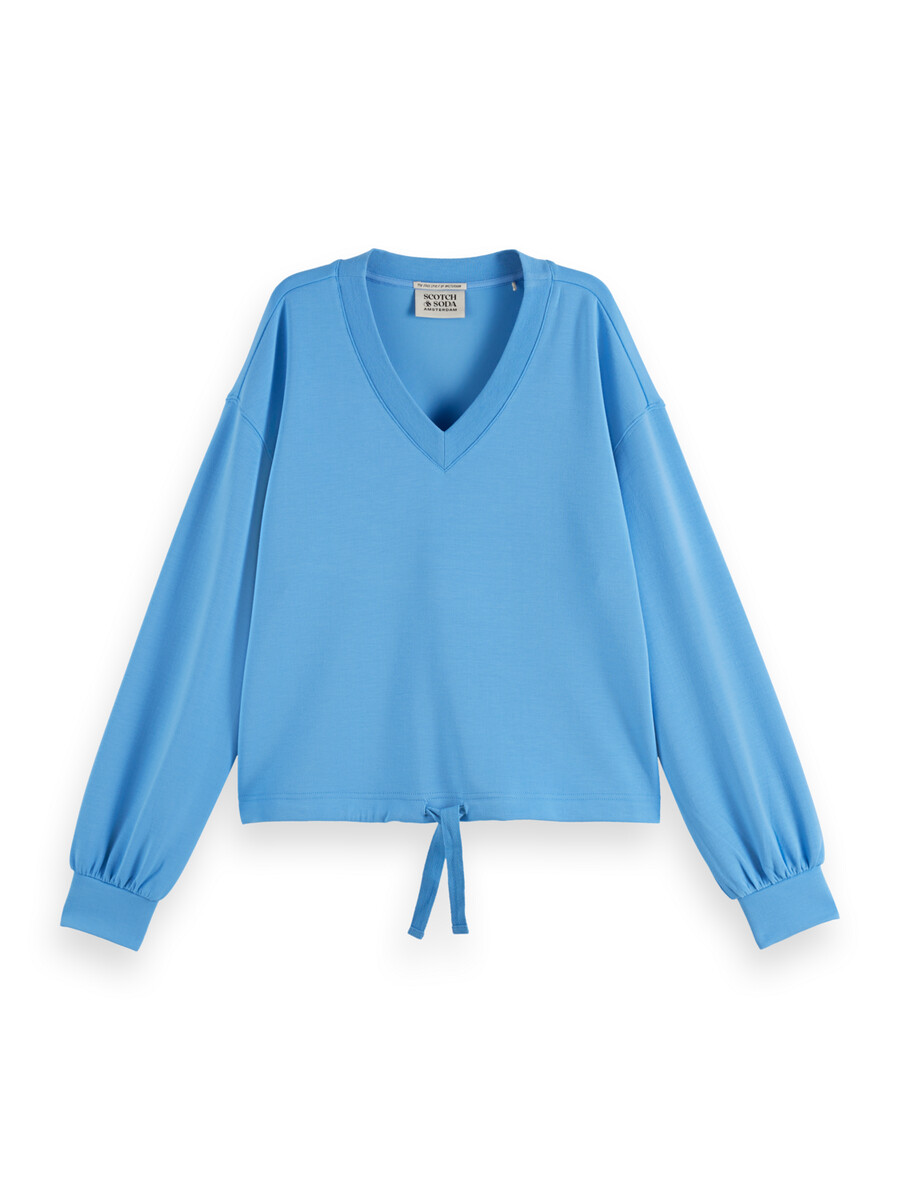 modal-sweatshirt mit v-ausschnitt