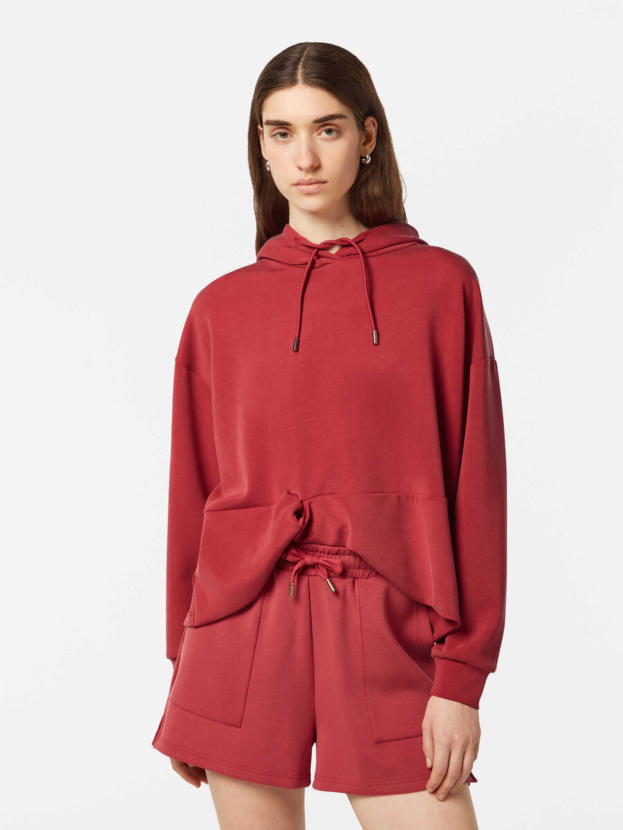 tencel-hoodie mit verdrehtem saum