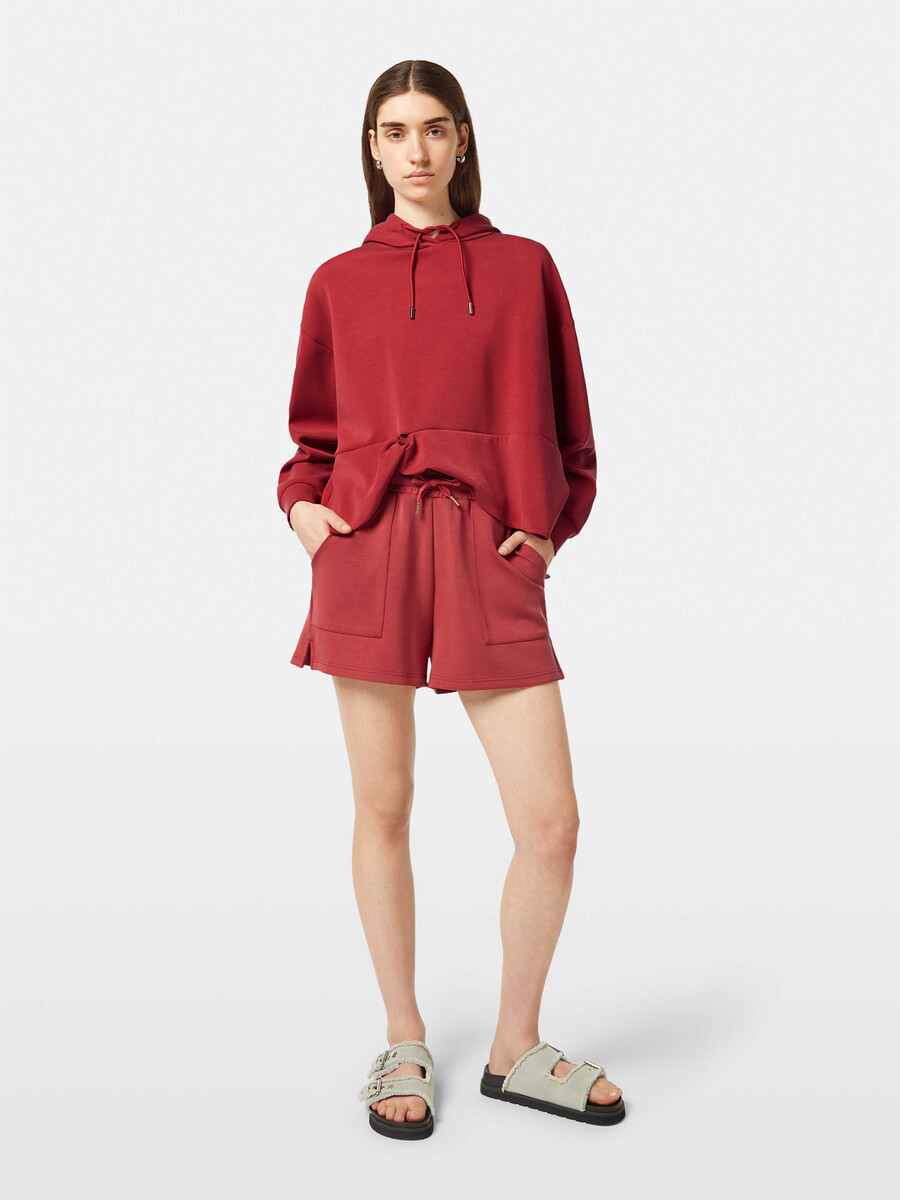 tencel-hoodie mit verdrehtem saum