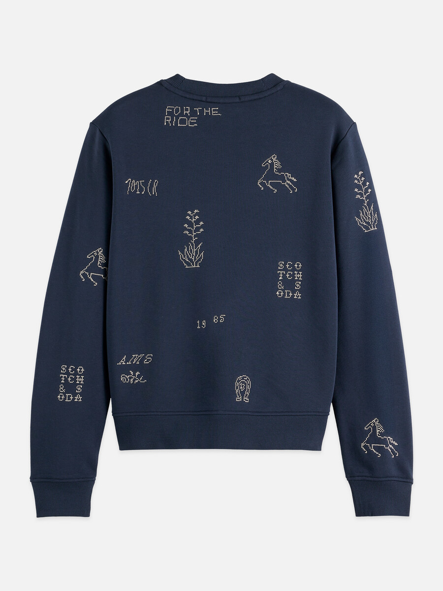besticktes sweatshirt in regulärer passform