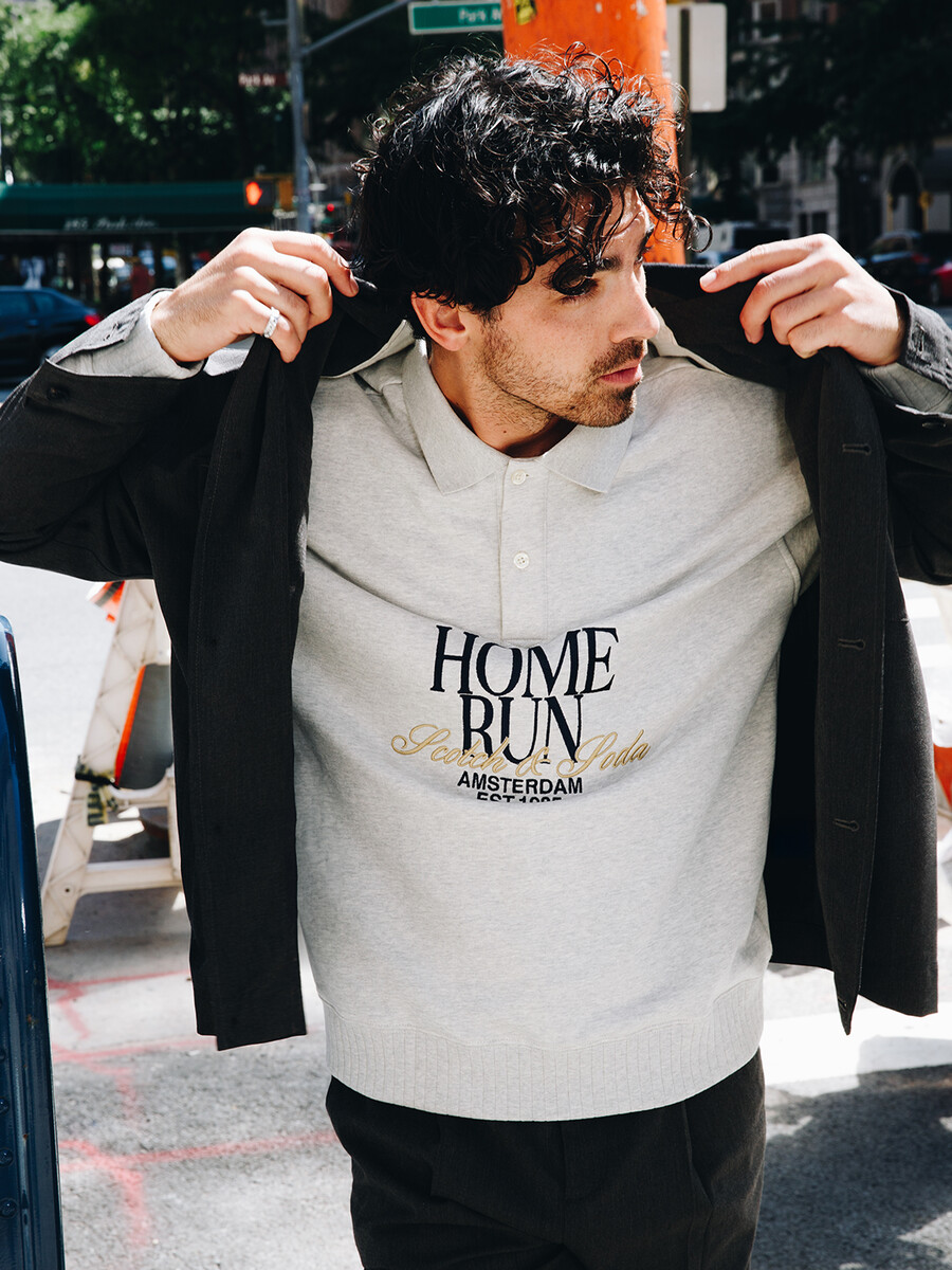 polo-sweatshirt mit lockerer passform