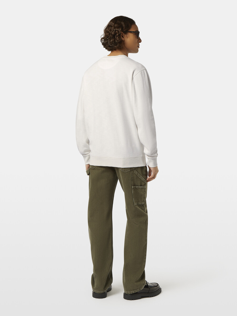 regular-fit stückgefärbtes slub-sweatshirt