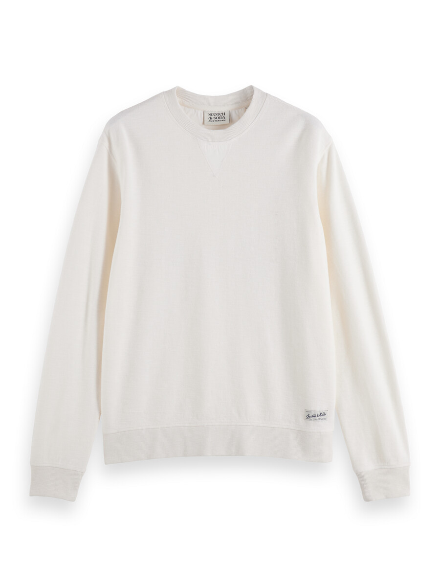 regular-fit stückgefärbtes slub-sweatshirt