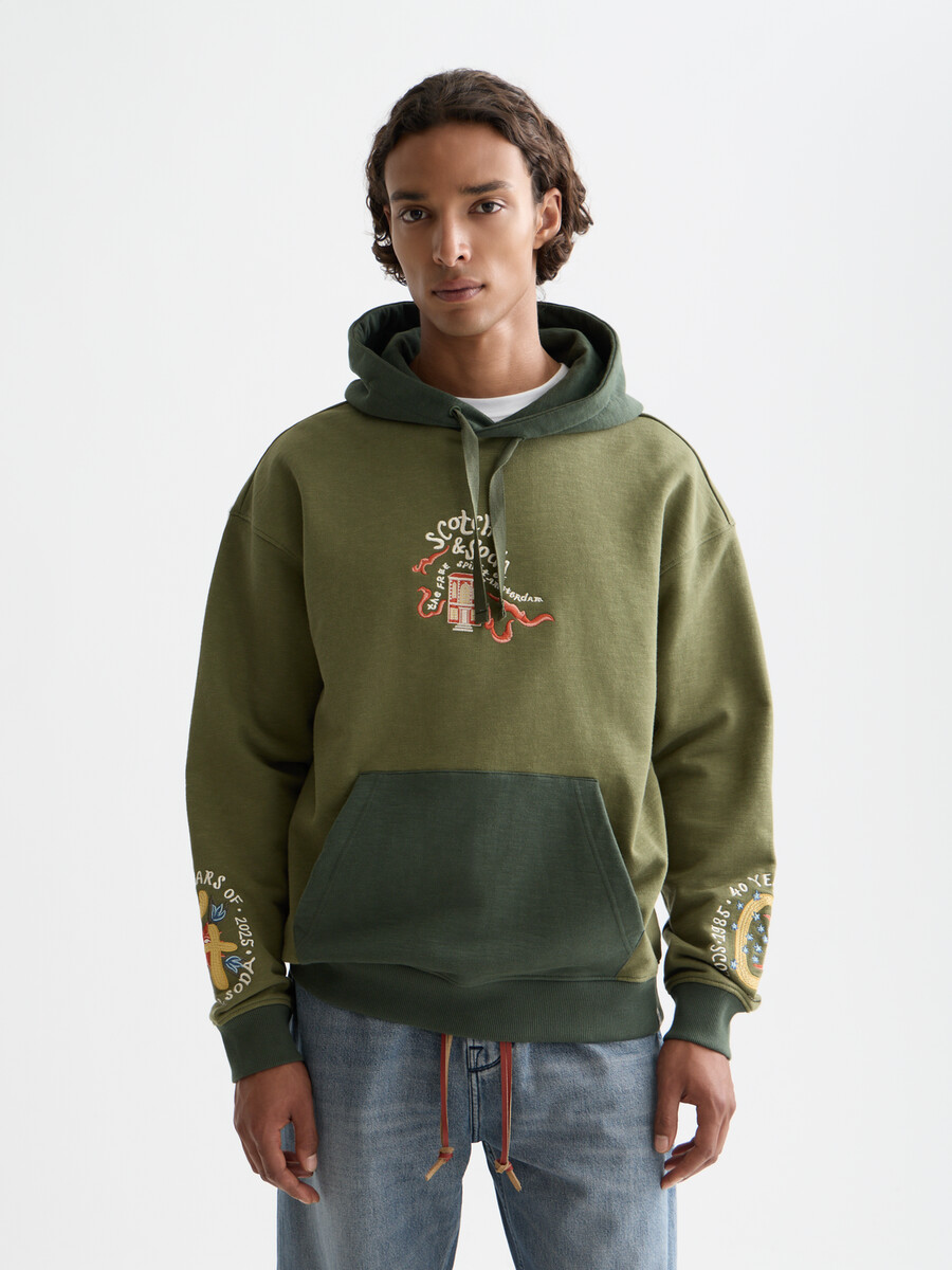 bestickter hoodie zum 40-jährigen jubiläum mit lockerer passform