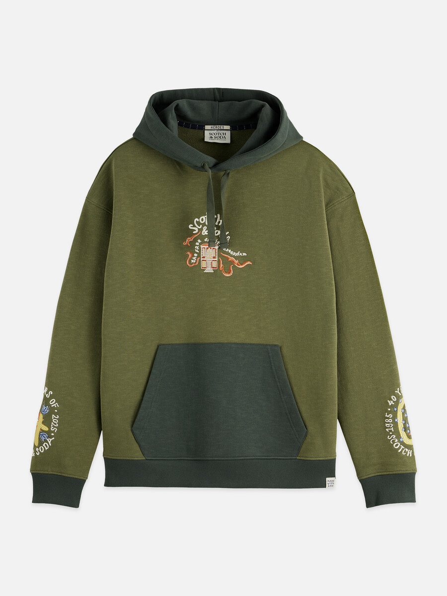 bestickter hoodie zum 40-jährigen jubiläum mit lockerer passform