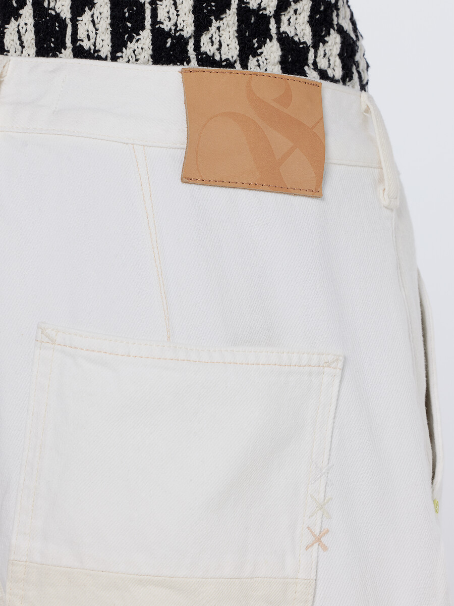 the daze loose fit cargo jeans verwaschenes weiß