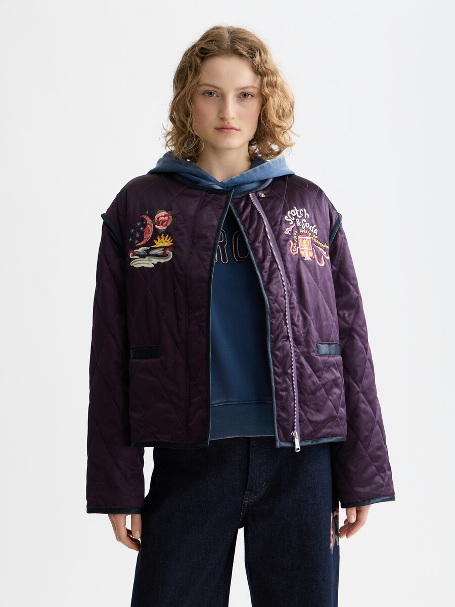 wende-souvenirjacke zum 40-jährigen jubiläum mit stickerei