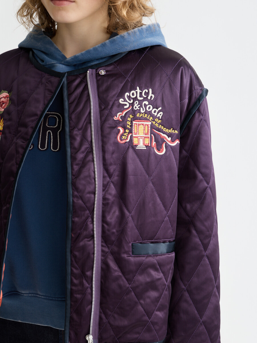wende-souvenirjacke zum 40-jährigen jubiläum mit stickerei