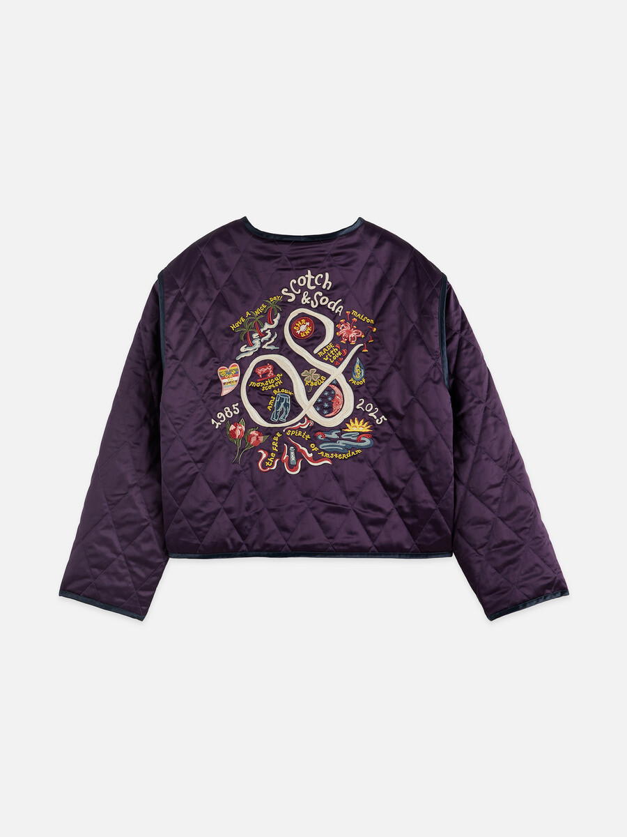 wende-souvenirjacke zum 40-jährigen jubiläum mit stickerei