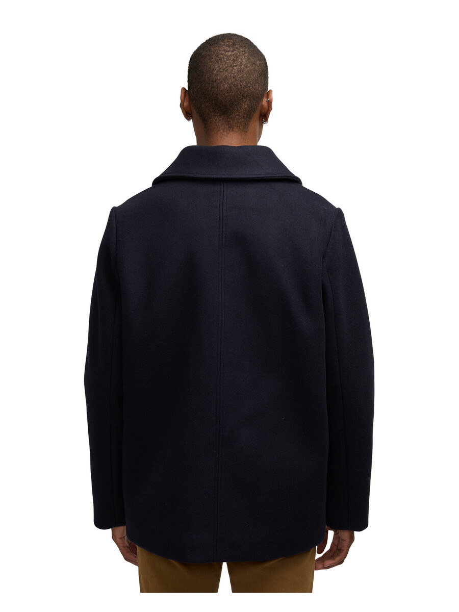 izak-peacoat mit kontrastierenden details und abnehmbarem kragen